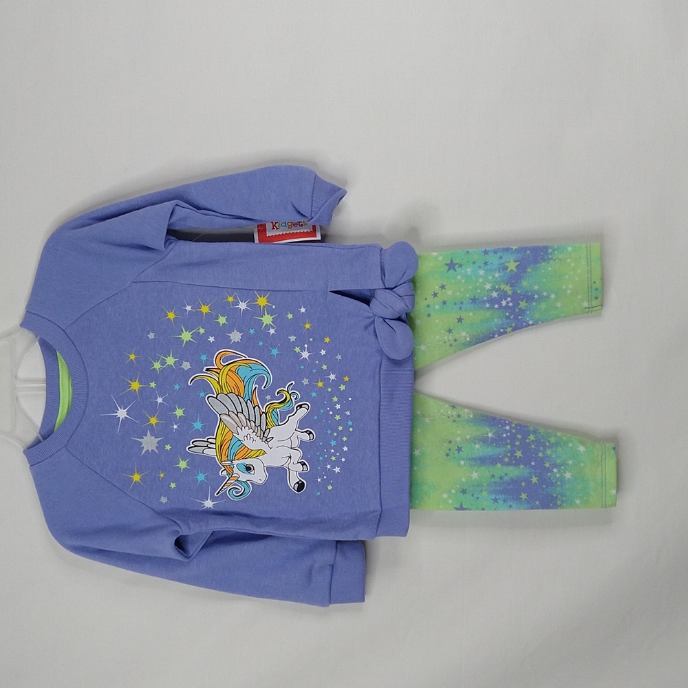 Kidgets Purple | Green Tie Side 2 Pc Set Size:12 M